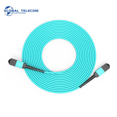 MPO OM3 Fiber Patch Cable 8 Cores 12 Cores PVC LSZH Jacket Materials