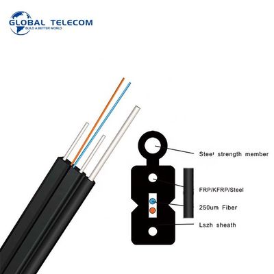 2 Core FTTH Drop Fiber Optic Cable، Outdoor FTTH Drop Cable G657A1 G657a2 Fiber G657A4